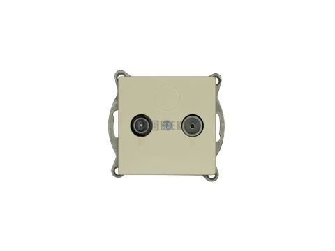 Zásuvka TV+R PREMIUM K M-C, barva slonová kost, bez rámečku, Greenlux GXKP641