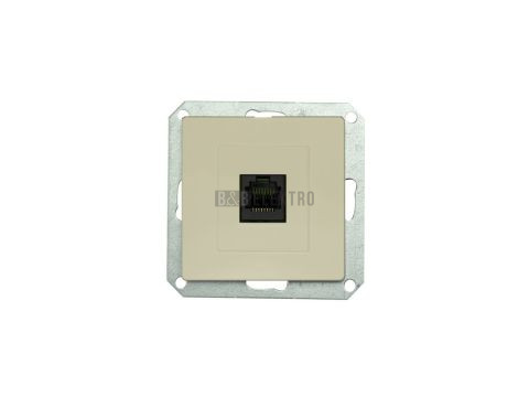 Zásuvka telefonní PREMIUM 1 PH 4pin M-C, barva slonová kost, bez rámečku, Greenlux GXKP646