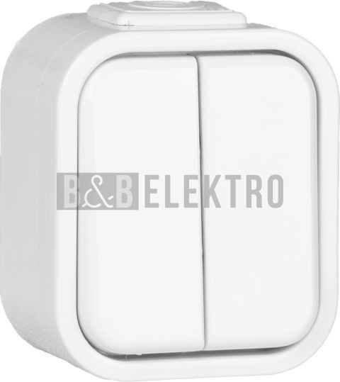 URAN vypínač č.6+6 GXNP019 přepínač střídavý dvojitý, IP44, bílá, Greenlux