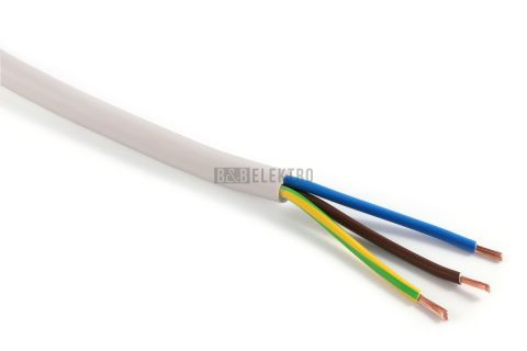Kabel H05VV-F 3x0,75 (CYSY 3Cx0,75) PVC ohebný flexibilní bílý plášť