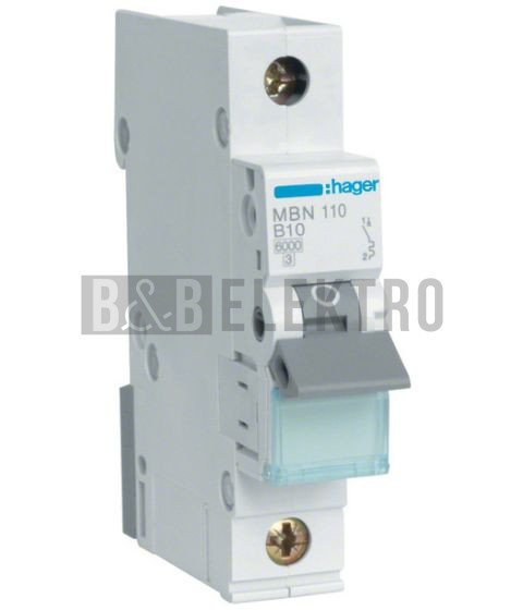 Jistič   10A, MBN 110/B/1pól (6kA) Hager MBN110
