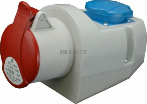 IZVZ 3243 Zásuvka na omítku 32A 4pólová s vestavěnou 230V SEZ