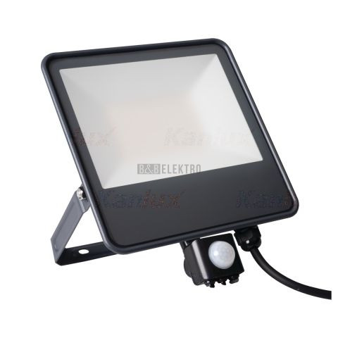 Svítidlo LED 50W reflektor s čidlem IQ-LED FL-50W-NW-SE 6600lm 4000K neutrální bílá IP44 Kanlux 33888