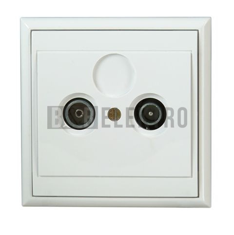 THAYA zásuvka anténní TV+R koncová i průběžná bílá kompletní 9298.1353.0 Kopp