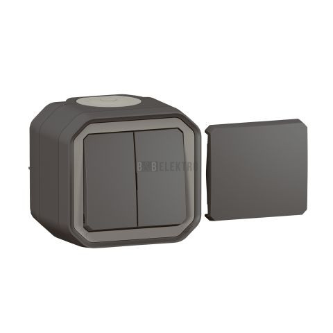 Plexo IP55 multifunkční spínač 5v1 kompletní pro povrchovou montáž antracit Legrand 069789L