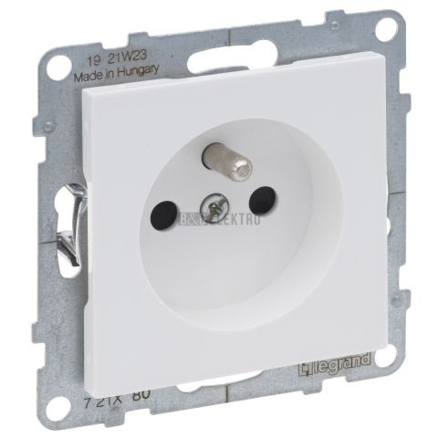 Suno zásuvka 2p+T s dětskou ochranou, bílá, automatické svorky, Legrand 721180