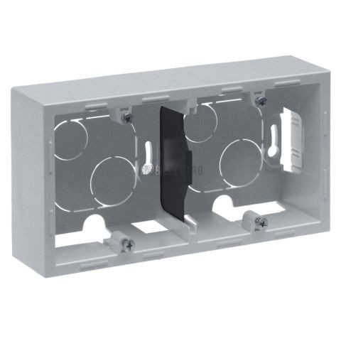 Suno krabice pro povrchovou montáž dvojnásobná, barva hliník, Legrand 721395