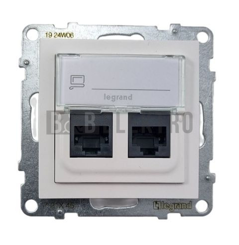 Suno datová zásuvka 2x RJ45 kategorie 6 UTP beznástrojová LINKEO C, bílá, Legrand 72C6UB2