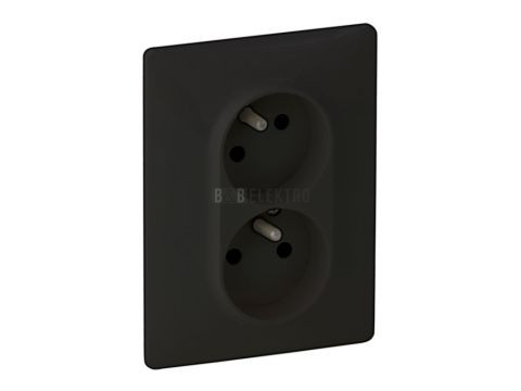 Valena LIFE zásuvka dvojnásobná 2x2P+T s clonkami černá Legrand 756376