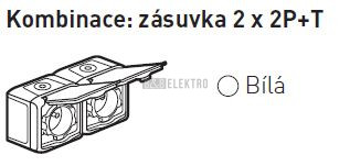 Forix zásuvka dvojnásobná 2x2P+T bílá 782377 vodotěsná Legrand