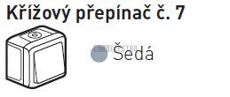 Forix vypínač č.7 šedý křížový 782385 vodotěsná Legrand