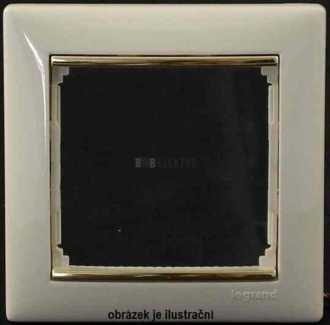 Valena rámeček 1násobný béžová/zlatý proužek typ 774151 Legrand