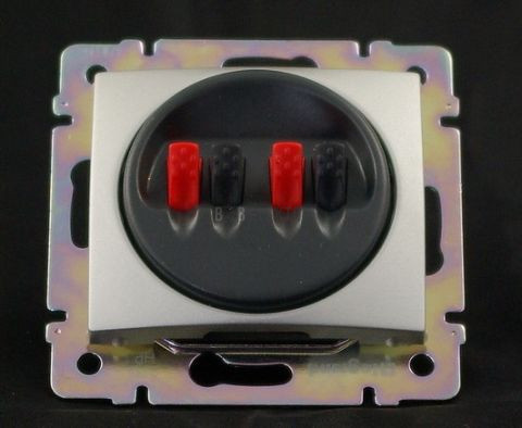 Valena zásuvka reproduktorová dvojitá stříbrná typ 770124 Legrand