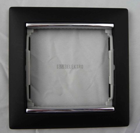Valena rámeček 1násobný černá/stříbrný proužek typ 770391 Legrand