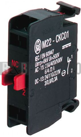 M22-CKC01 kontaktní prvek vypínací s bezšroubovými svorkami,zadní upevnění