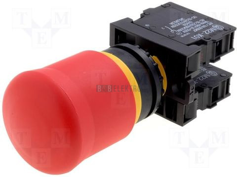 M22-PV/K11 tlačítko nouzového zastavení,sestava s 1spínacím a 1rozpínacím kontaktem