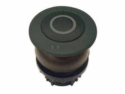 M22-DP-S-X0 tlačítko hřibové bez aretace,bez středového terčíku černé s popisem