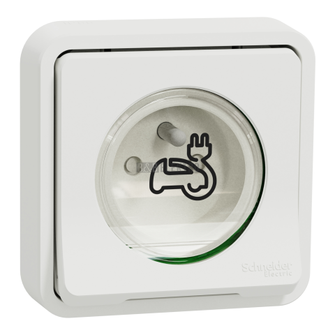 Murevy Styl MUR39011 Zásuvka pro EV zapuštěná montáž 16A zesílené kontakty bílá Schneider