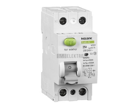 Proudový chránič 25A, Ex9L-N 30mA AC dvoupólový Noark 108314