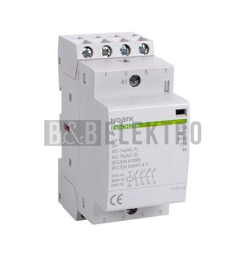 Instalační stykač 25A Ex9CH25H 40 tichý 4NO 230V AC/DC Noark 117114