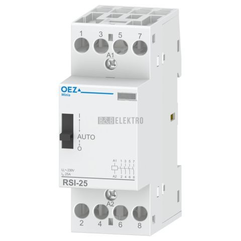 Instalační stykač 25A RSI-25-40-A230-M 4NO 230V AC s manuálním ovládáním OEZ:36645