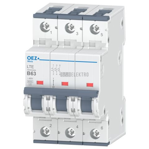 Jistič 63A, LTE 63/3/B (6kA) OEZ:41938