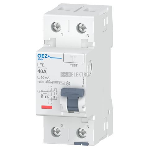 Proudový chránič 40A, LFE-40-2-030AC 30mA AC doupólový OEZ:42390