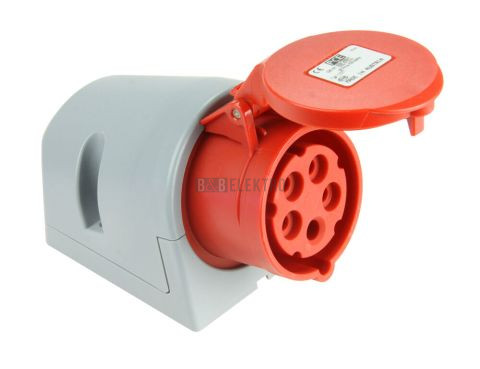 Zásuvka nástěnná 32A, 5pólová 400V IP44 bezšroubová svorka PCE 125-6TT
