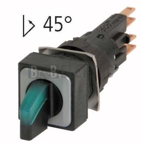 Q18LWK1-GN/WB ovládací hlavice prosvětlená 2polohová,funkce vratná,se žárovkou,zelená