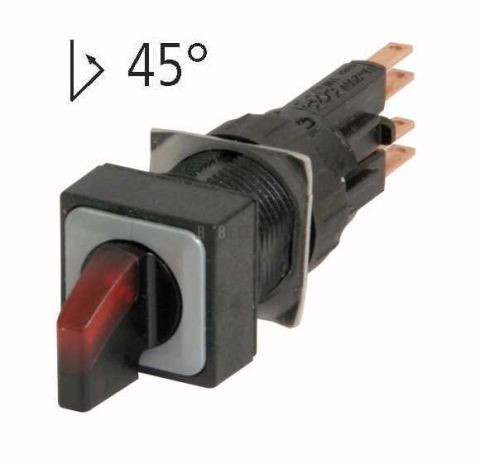 Q18LWK1-RT/WB ovládací hlavice prosvětlená 2polohová,funkce vratná,se žárovkou,červená