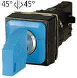 Q18S3R-BL ovládací hlavice s klíčem, 3polohová s aretací, modrá