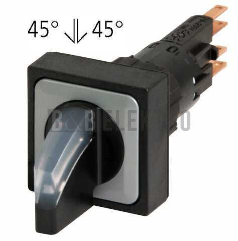 Q25LWK3R-WS/WB ovládací hlavice přepínače prosvětlená 3polohová,aretovaná,se žárovkou,bílá