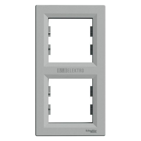 Asfora - Krycí rámeček dvojnásobný vertikální, aluminium, Schneider EPH5810261