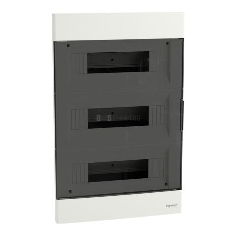 Rozvodnice 36-modulů pod omítku (3x12M) EASY9 EU kouřové průhledné dveře Schneider Electric EZ9EUA312