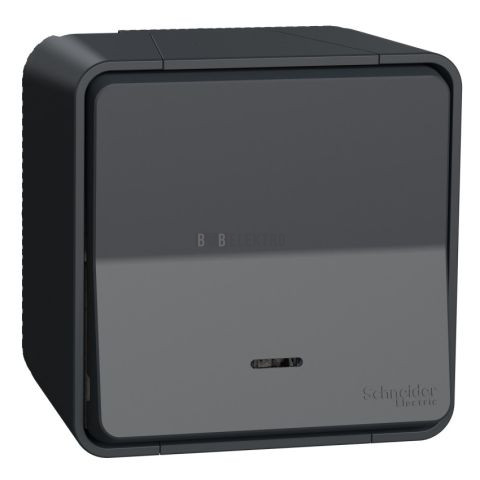 Mureva Styl MUR35024 Kompletní přepínač střídavý č.6 s kontrolkou, IP55, povrchový, Antrac