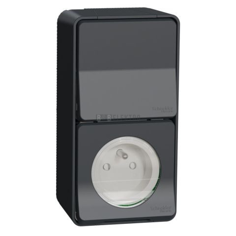 Mureva Styl MUR36025 Kompletní zásuvka 230V s kolíkem + přepínač střídavý č.6, IP55