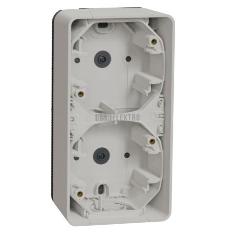 Mureva Styl MUR39912 Povrchová instalační krabice IP55 2-násobná vertikální, Bílá