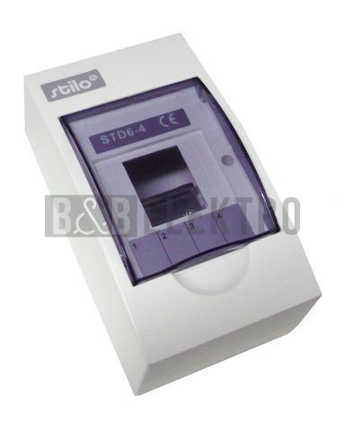 Rozvodnice   4-modulová IP30 bílá, průhledná dvířka nástěnná STI612-4 stilo