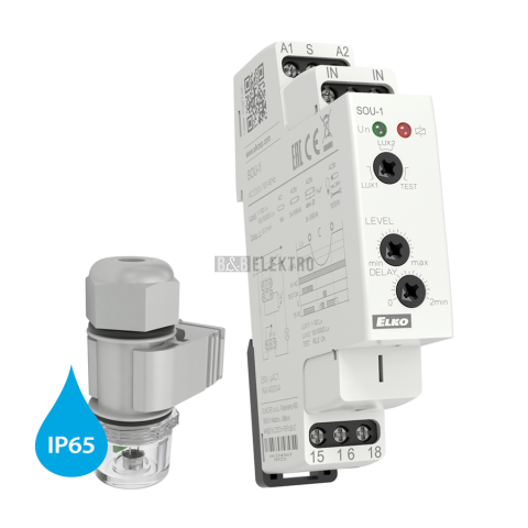 Soumrakový spínač s fotosenzorem  SOU-1 + fotosenzor SKS-100/UNI Elko EP