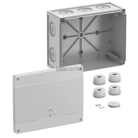 Krabice na omítku Abox 250-L NEW prázdná IP55/IP66 252x202x120mm šedá Spelsberg 82540001