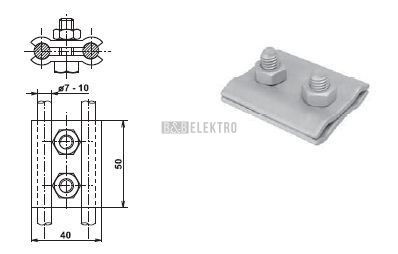 SS svorka spojovací hromosvodní, spojení kruhových vodičů, provedení FeZn