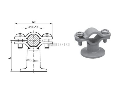 DJDe 45 držák jímací tyče a trubky nebo zaváděcí tyče FeZn plast na zeď