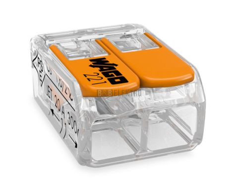 Svorka krabicová 2x4mm 221-412 bezšroubová pro flexibilní vodiče WAGO